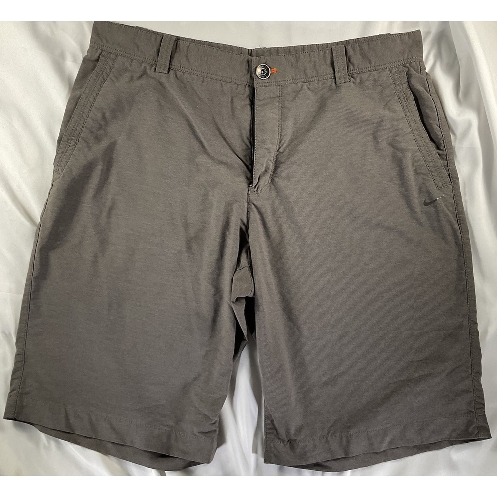 Nike Size 36 Dri Fit Tour Performance Shorts Mens Brown 10" Golf Casual Wear 128